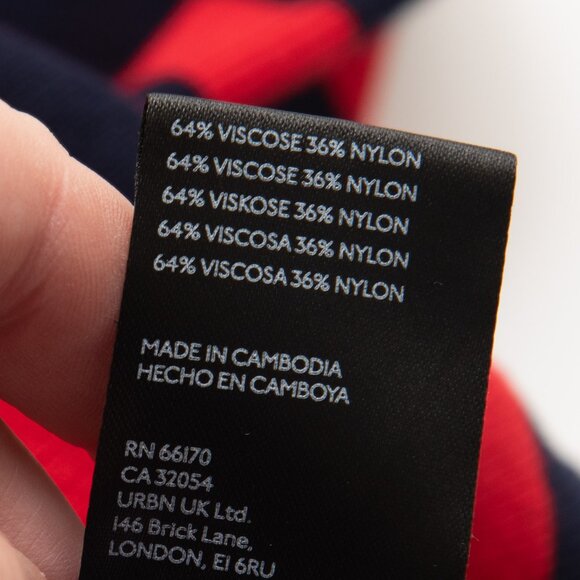 Anthropologie Maeve The Arlowe Bell-Sleeve Sweater Stripe Knit Red Navy Blue Med - Picture 6 of 7